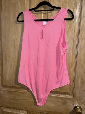 Zenobia Pink Striped Bodysuite size 2X NWOT